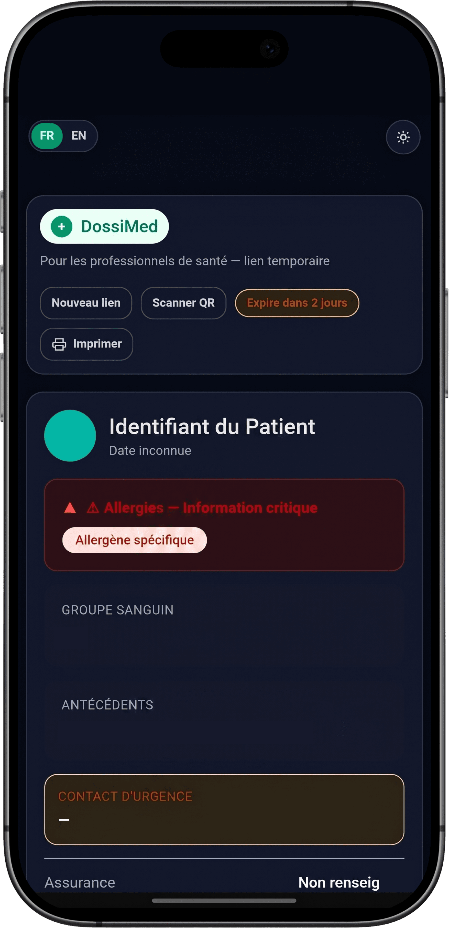 Doctor — read-only web view of the patient record