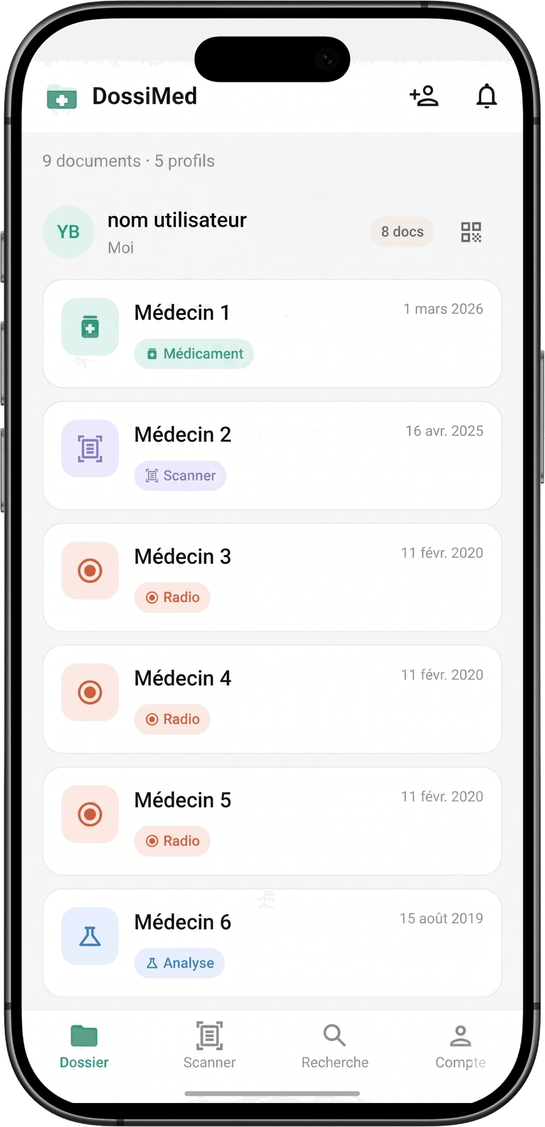 Prescription details screen with structured data